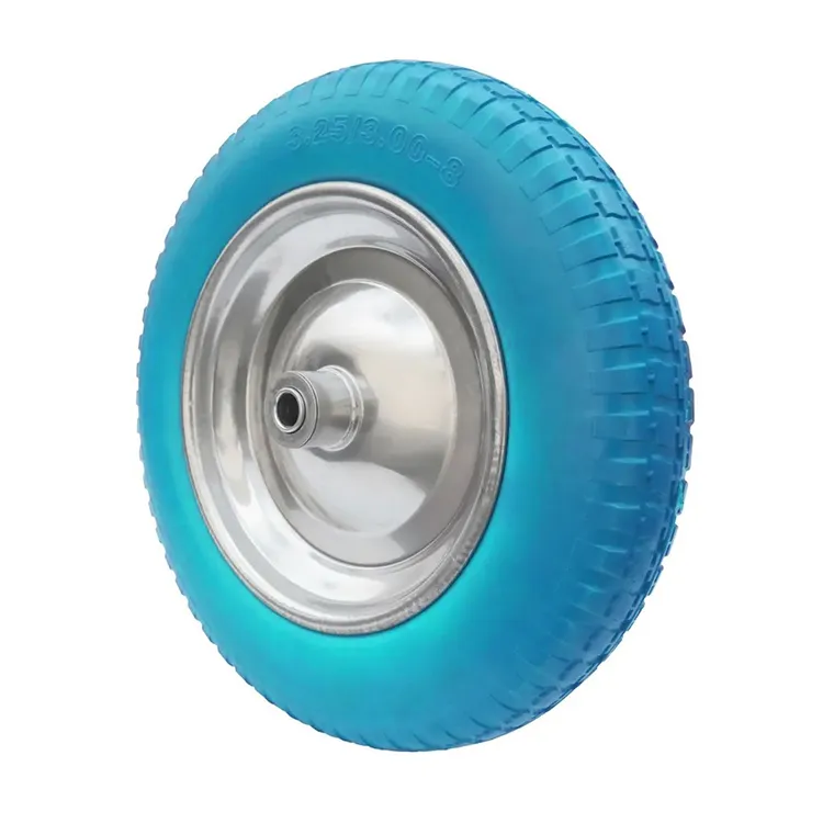 PU 2403-16w - Пенополиур. колесо, мет.обод, симм.ст, шарик, свар.диск(350 мм, ось 16мм, 3.25/3.00-8)