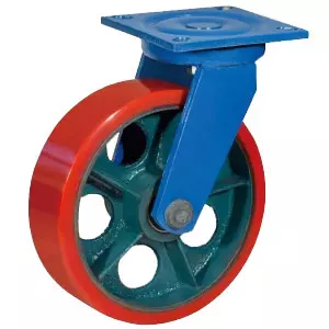 2016F - Сверхбольшегрузное полиуретановое колесо 150 мм, 1500 кг (площадка, неповоротн., шарикоподш.