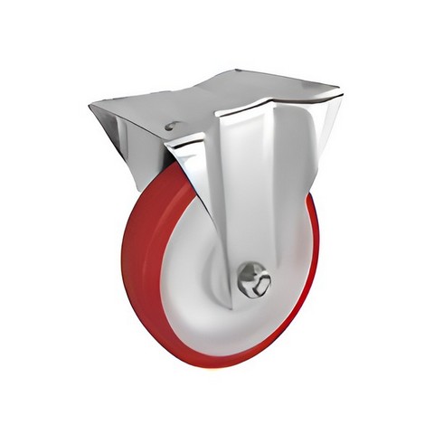 FPp 92 SS - Полиуретановое колесо 80*34 мм (нерж.сталь, площ., непов, обод PP, подш скольж.)