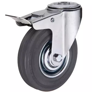 SChb 42 - Промышленное колесо 100 мм (под болт 12.5 мм, пов., тормоз, черн. рез., роликоподш.)