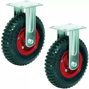 PF 160 - Литое колесо с протект. резиной 160 мм (шарикоподш., неповорот. площадка, мет. обод)