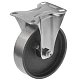 Большегрузное чугунное колесо без резины 125 мм (неповоротное, площадка, светлый обод) - FCss 54