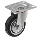 Промышленное колесо 75 мм (УМЕНЬШ. площадка, поворотное, черная резина, роликоподшипник) - SC 931