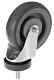 Колесо для покупательских тележек 125 мм (болт и кольцо, поворотное, серая резина, обод - пластик)